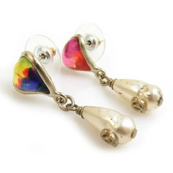 CHANEL White Pearl Logo Earrings - Picture 2 of 5